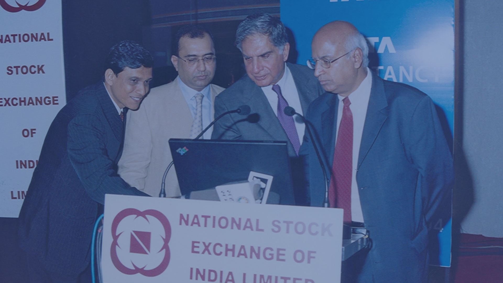 Then Chairman Ratan N Tata and CEO Ramadorai at the IPO
