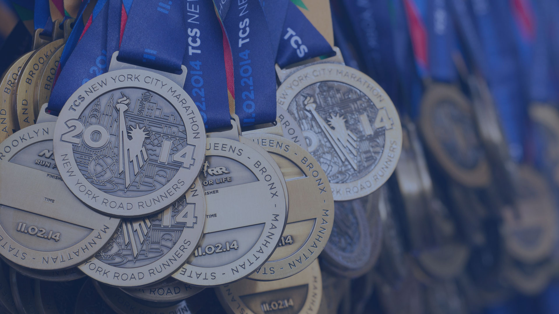 Medals from the TCS New York Marathon