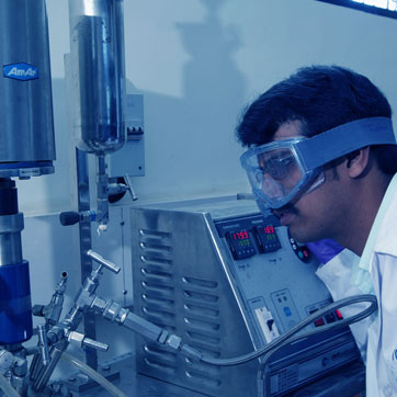 A Tata Chemicals scientist in a lab