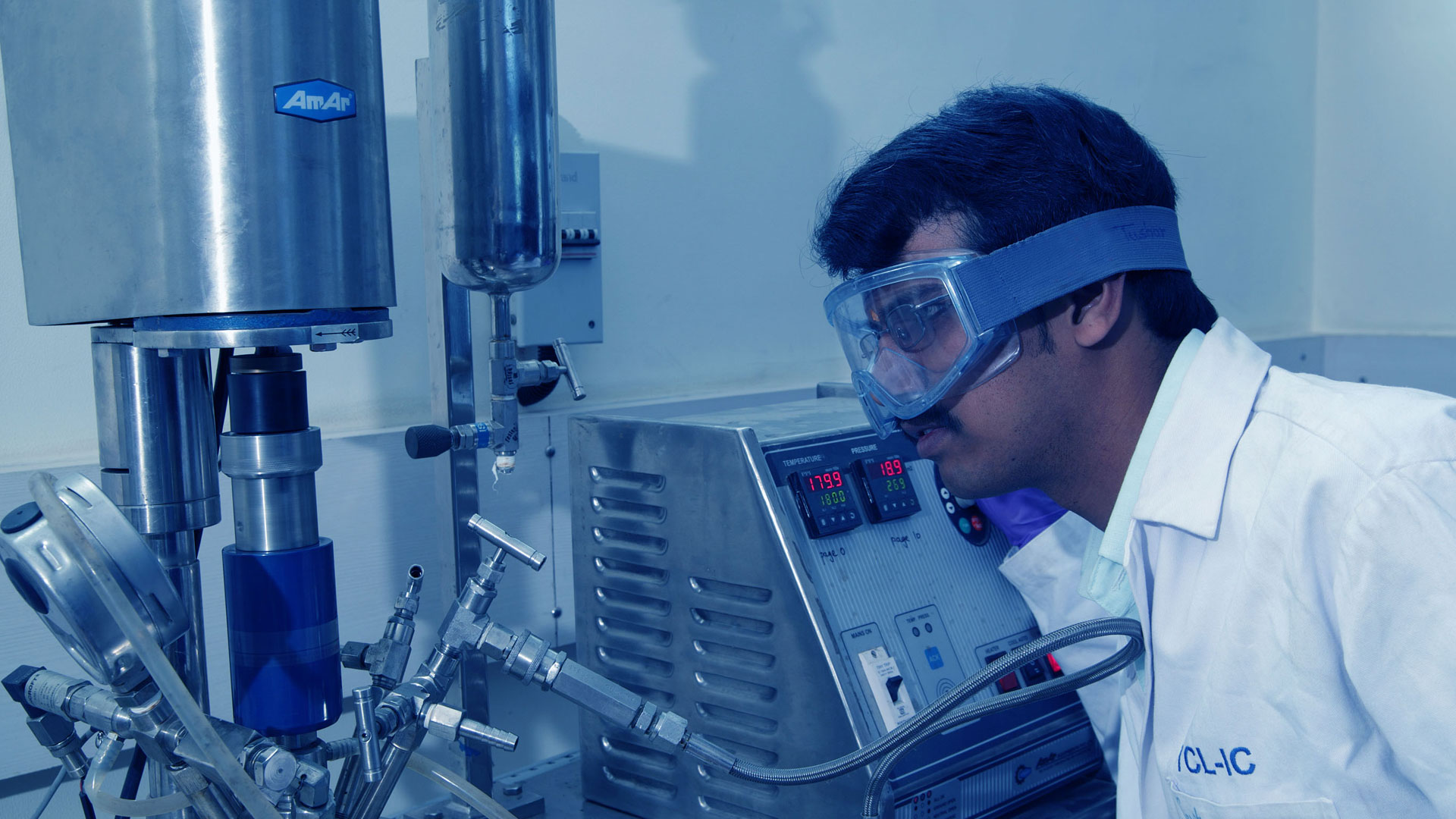 A scientist at Tata Chemicals laboratories 