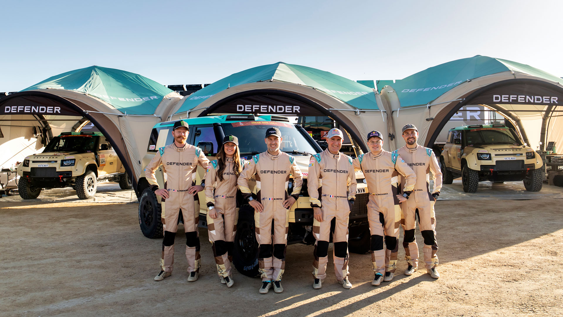 The Defender Rally team at Yanbu, Saudi Arabia
