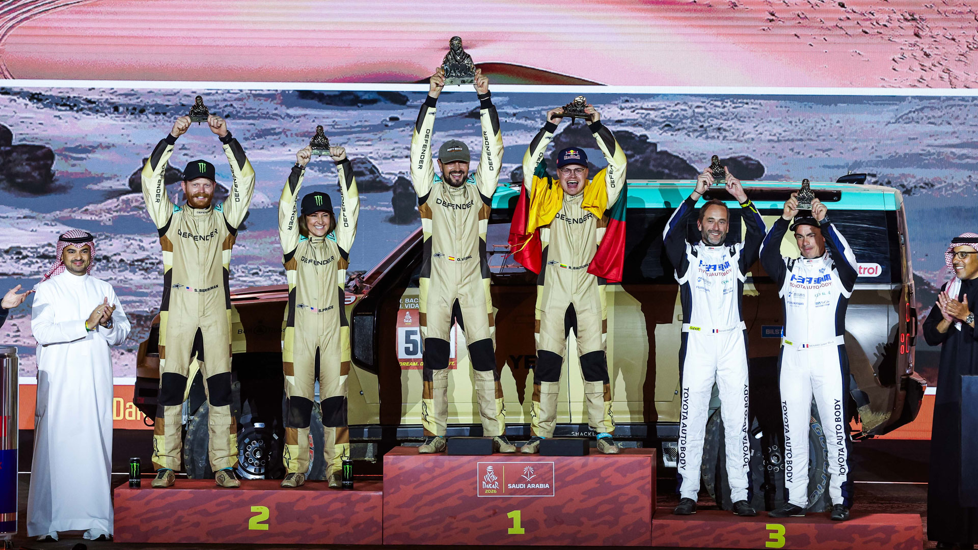 The Dakar Rally podium