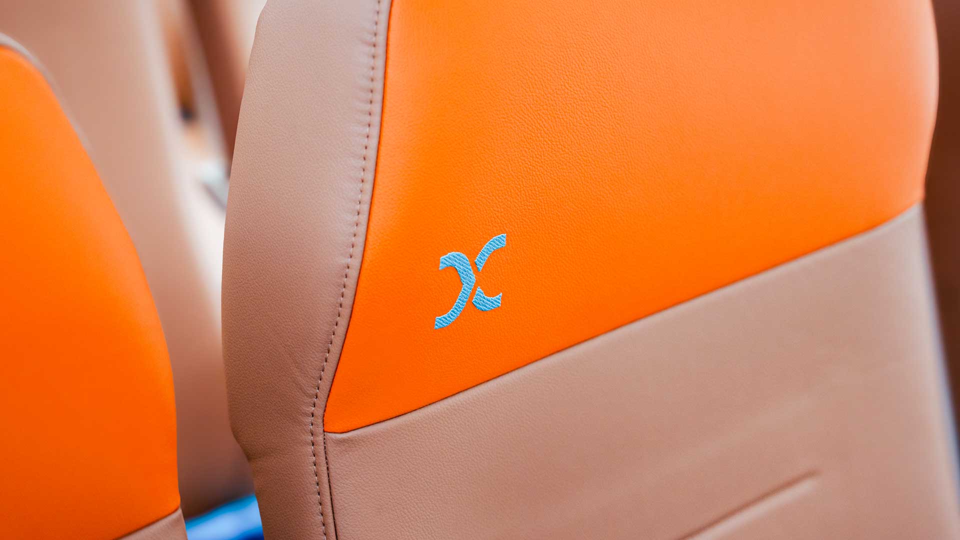 The seat with the AIX monogram