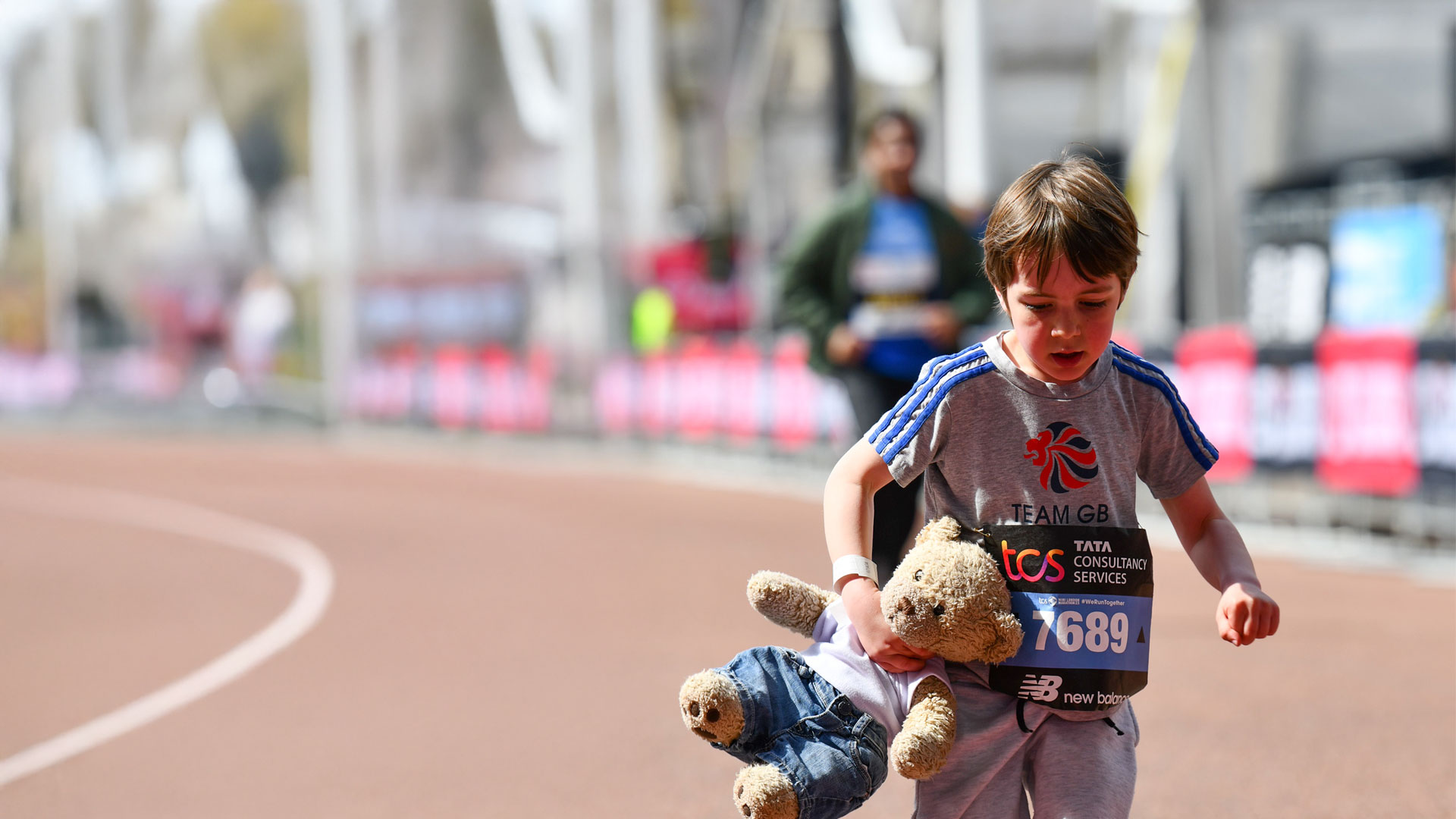A young runner at TCS London Marathon