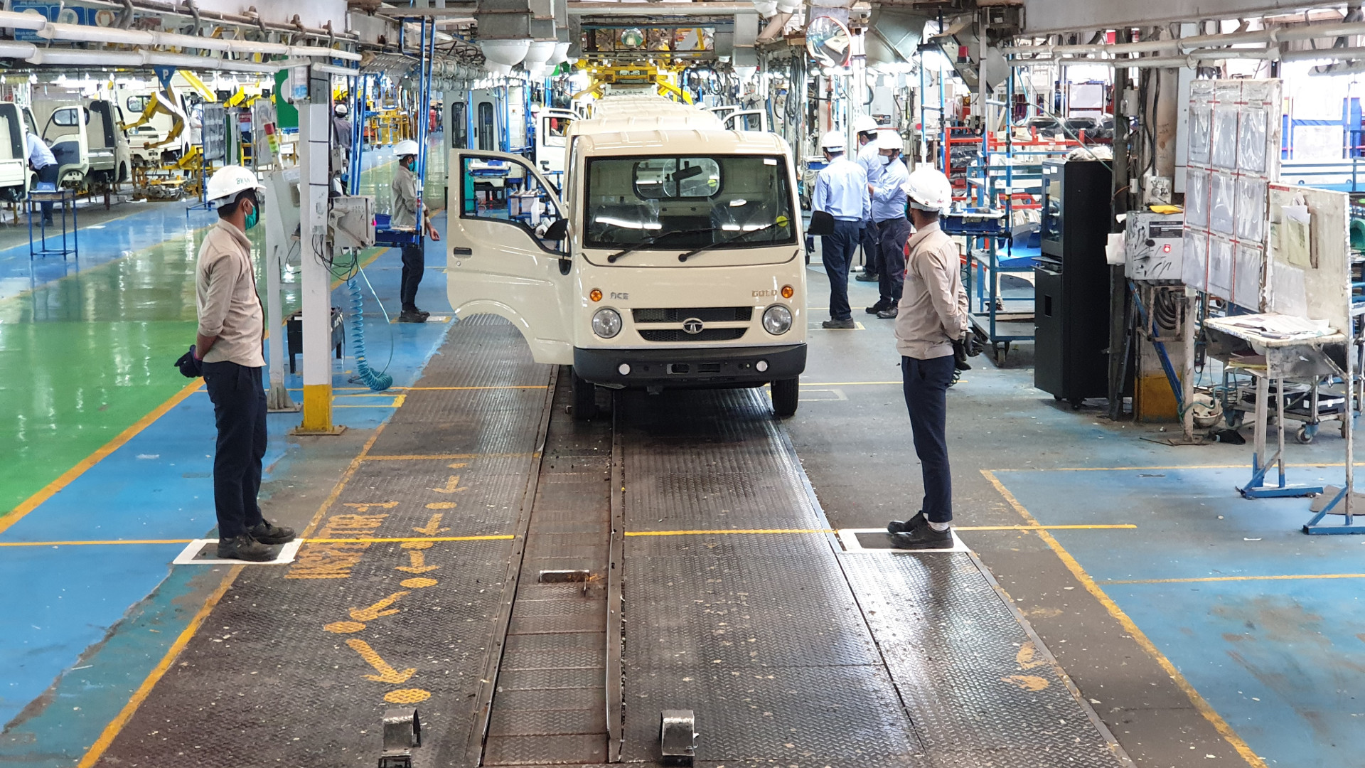 Safety protocols at a Tata Motors plant