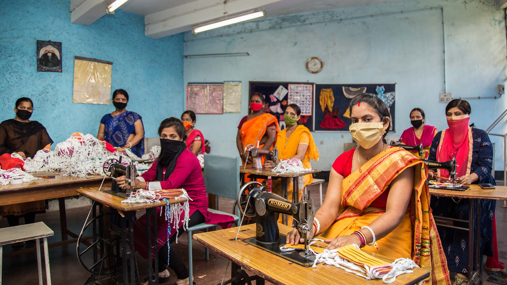 Stitching masks to be donated