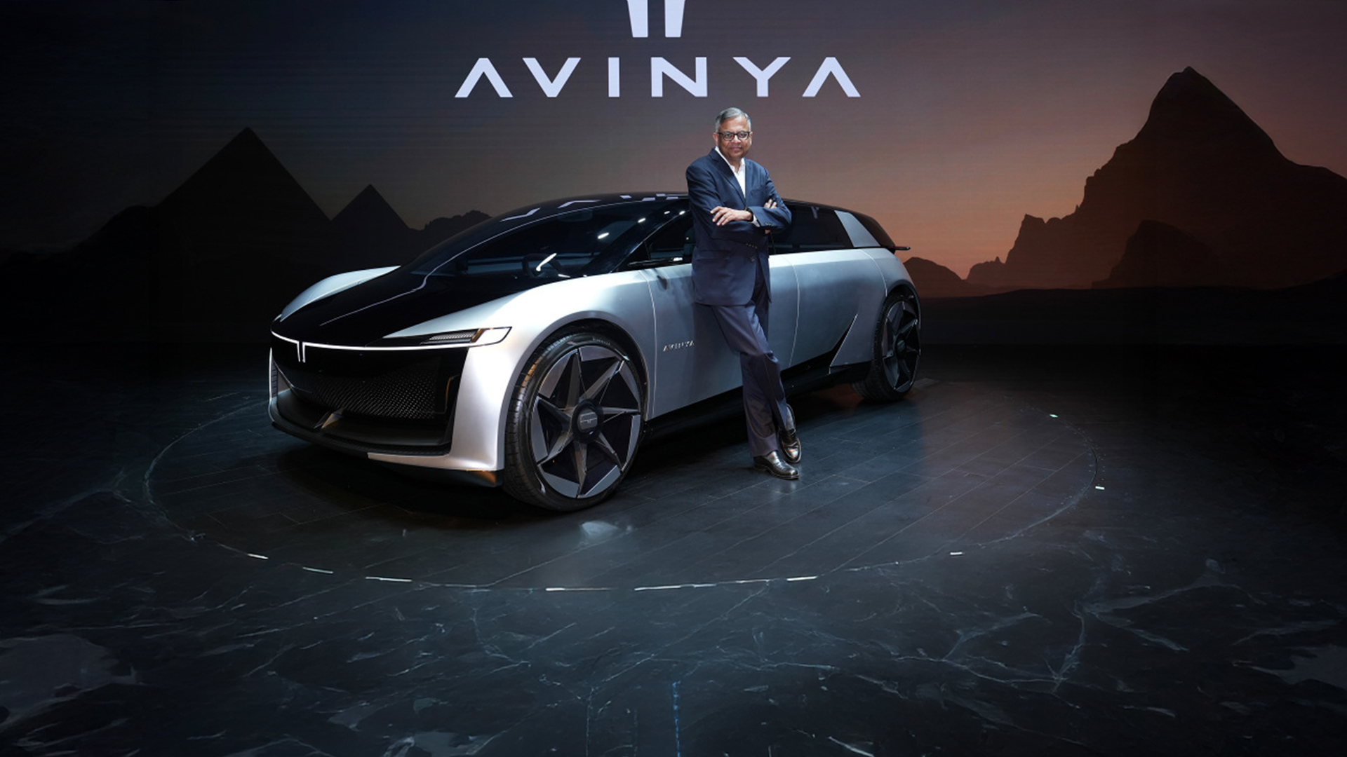 In pic: Chairman Chandrasekaran at the Tata Avinya concept car launch