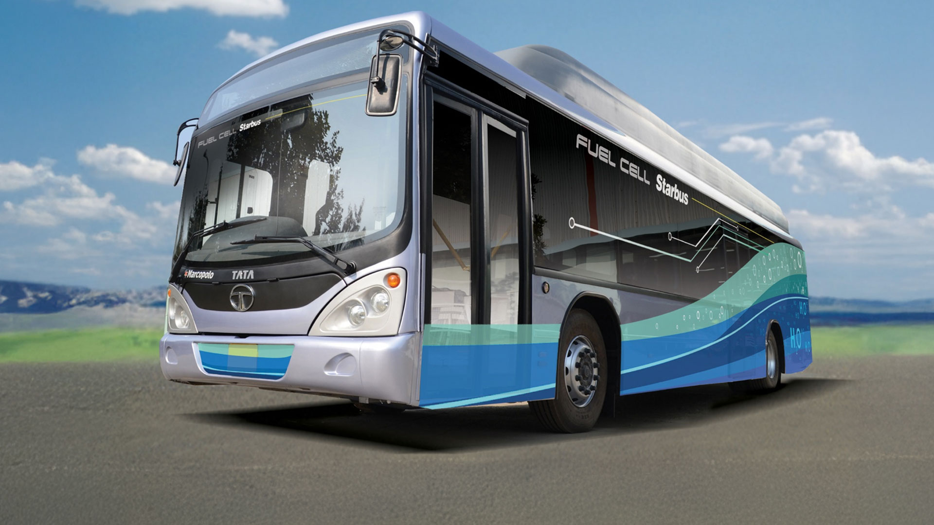the zero-emission Tata Starbus fuel cell bus